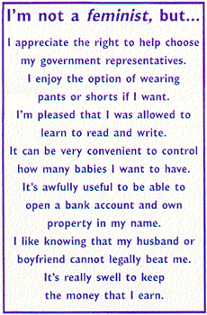 [I am not a feminist]